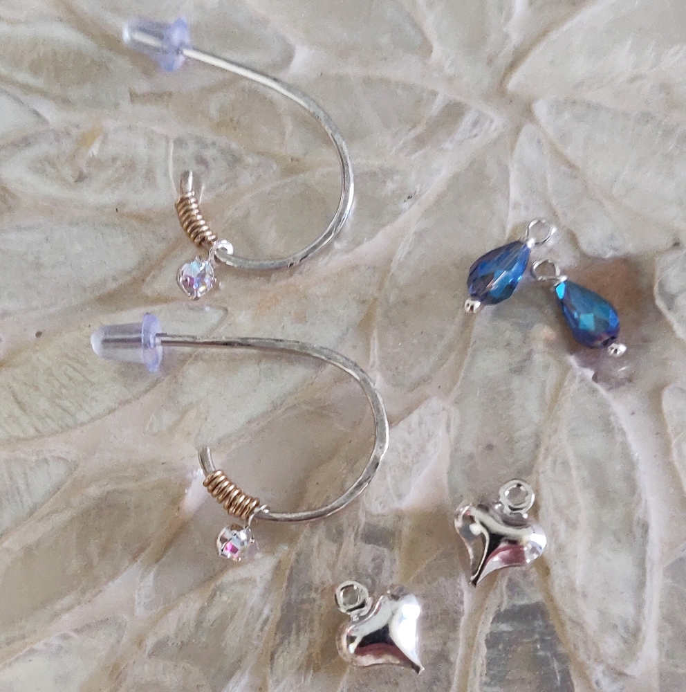 New Sterling Silver Charm Earrings.